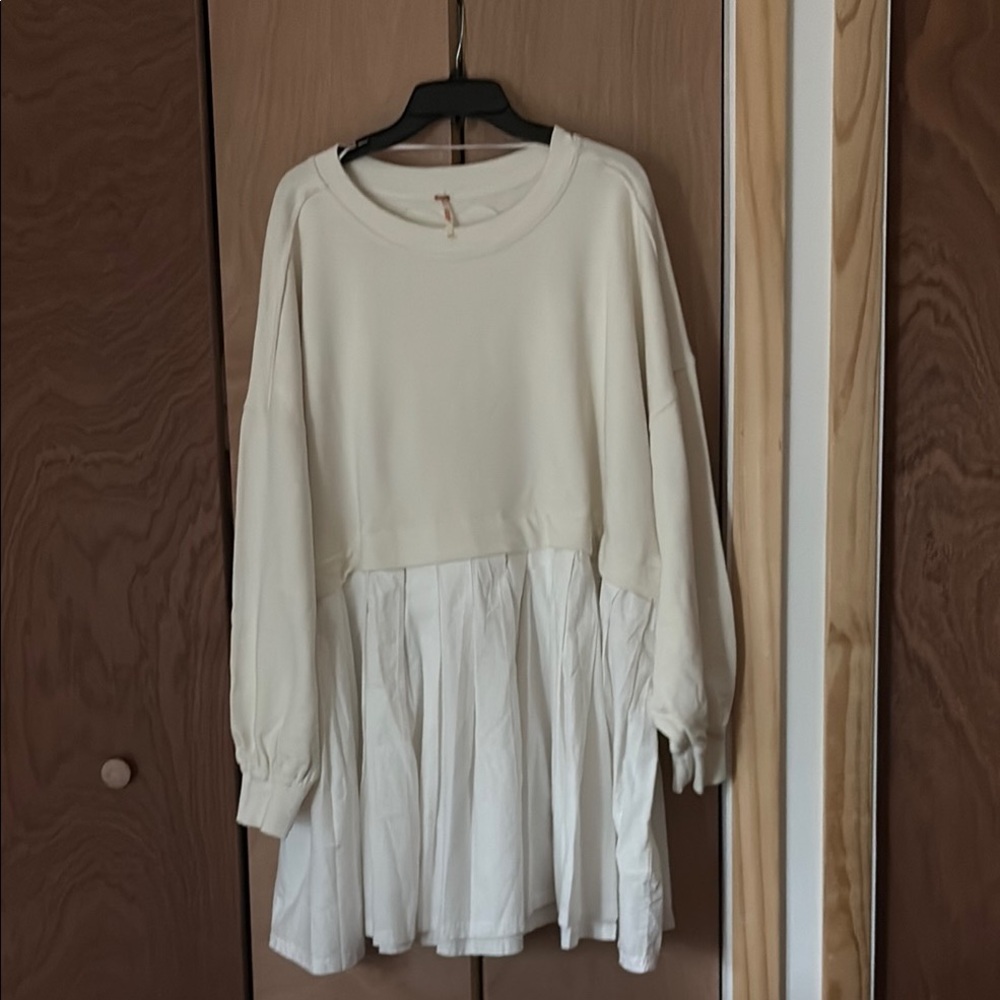 Free People Eleanor Layered Sweatshirt oversized dress/shirt Size large